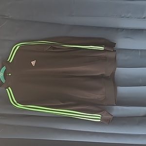 Medium black with neon green stripes zip up sweatshirt